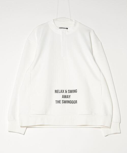 SWINGGGR(スウィンガー)の「THE SWINGGGR/ザ スウィンガー/HALF ZIP SWEAT PO(スウェット・メンズ・ブラック/ホワイト・2/3)」の1枚目の写真