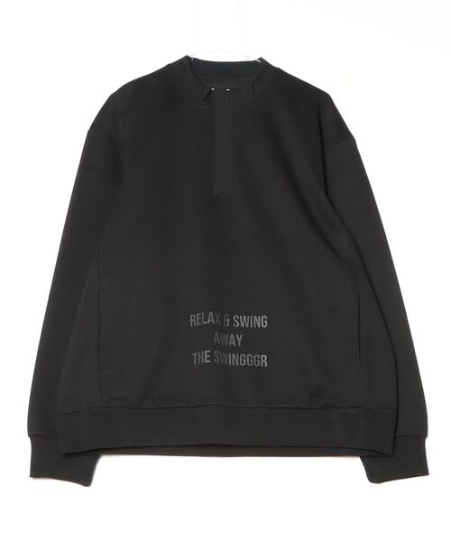 SWINGGGR(スウィンガー)の「THE SWINGGGR/ザ スウィンガー/HALF ZIP SWEAT PO(スウェット・メンズ・ブラック/ホワイト・2/3)」の3枚目の写真