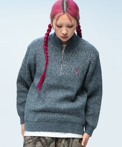 U.S. POLO ASSN.(ユーエスポロアッスン)の「U.S. POLO ASSN. ワンポイント ハーフジップ セーター(ニット/セーター・メンズ・ブラック/オートミール/ネイビー・M/L/LL)」の3枚目の写真