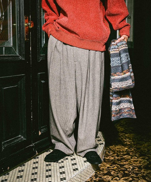 niko and...(ニコアンド)の「ヘリンボーンワイドパンツ(その他パンツ・メンズ・チャコール/ブラウン/グレー・LARGE/MEDIUM)」の2枚目の写真