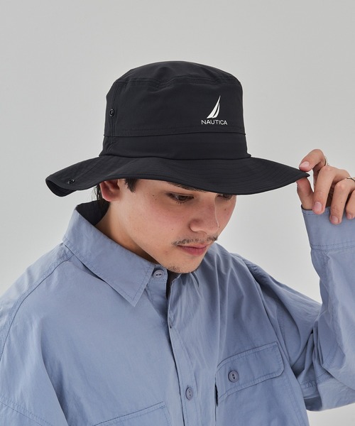 NAUTICA(ノーティカ)の「【NAUTICA】ノーティカ STRECH NYLON HAT ストレッチナイロンハット UVカット吸水速乾 アウトドアシーンに(ハット・メンズ・ブラック・FREE)」の1枚目の写真