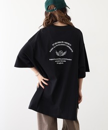 刺繍ロゴスリットTシャツ