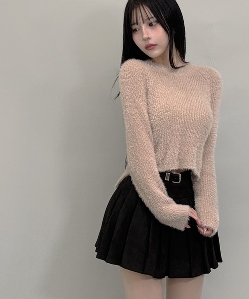 FOLLOWIN(フォロウィン)の「バックカットデザインショットシャギーニット(ニット/セーター・レディース・ベージュ/アイボリー/ブラック・FREE)」の15枚目の写真
