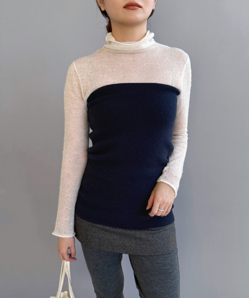 EDIT. FOR LULU（エディットフォールル）の「カシミヤミニスカート（スカート・レディース・ブラウン/ネイビー・FREE）」の2枚目の写真