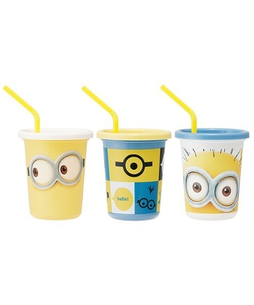 セール】ミニオン ストロー付タンブラー320ml 3個セット ミニオンズ