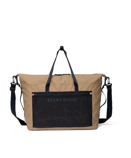 BEAMS DESIGN(ビームス デザイン)の「BEAMSDESIGN(ビームスデザイン)エラスティックメッシュ ボストンバッグ(ボストンバッグ・メンズ・サンドベージュ/ネイビー/ブラック・FREE)」の1枚目の写真