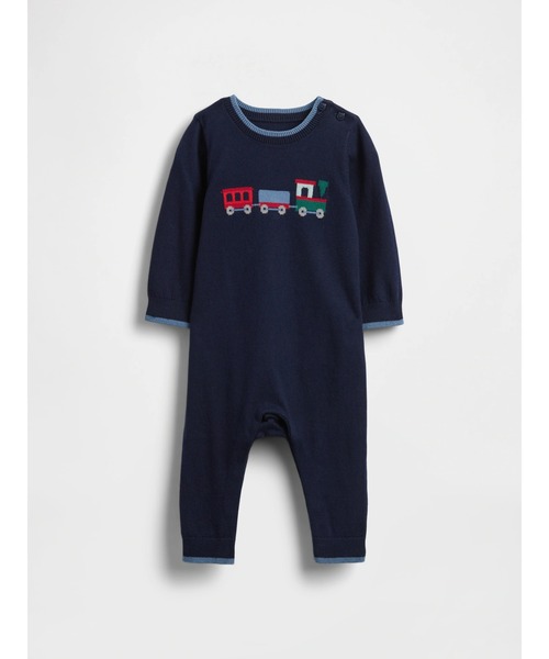 セール】グラフィック ニット カバーオール (ベビー)（ロンパース