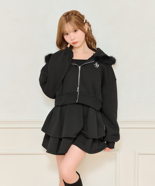 上下SETアイテム】ファー付きスウェットセットアップ（セットアップ