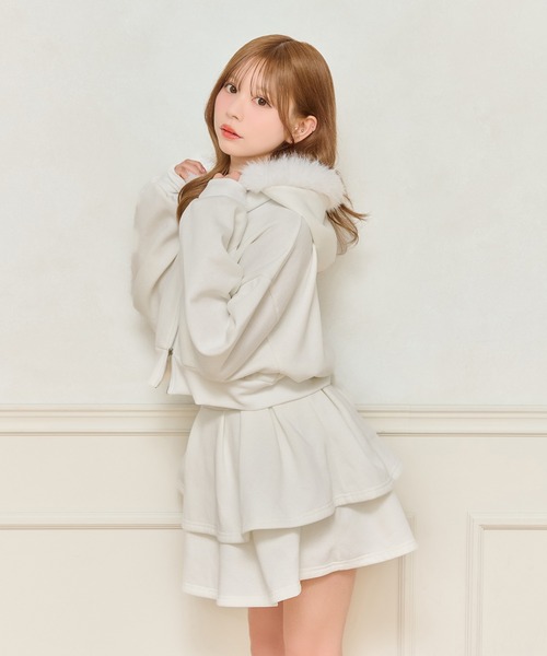 上下SETアイテム】ファー付きスウェットセットアップ（セットアップ