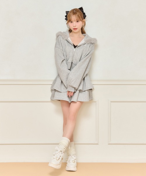 上下SETアイテム】ファー付きスウェットセットアップ（セットアップ