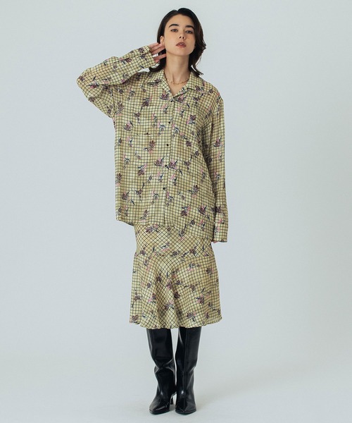 ROSE BUD（ローズバッド）の「(CREOLME)FLOWER PRINT SKIRT（スカート・レディース・イエロー/ブラック・ONE SIZE）」の12枚目の写真
