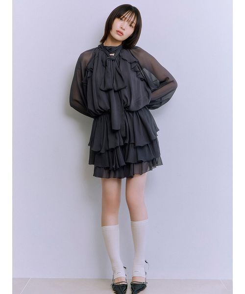 ドレープフリルセットアップ(ワンピース)|LILY BROWN(リリー ドレープフリルセットアップ(ワンピース)|LILY BROWN(リリー