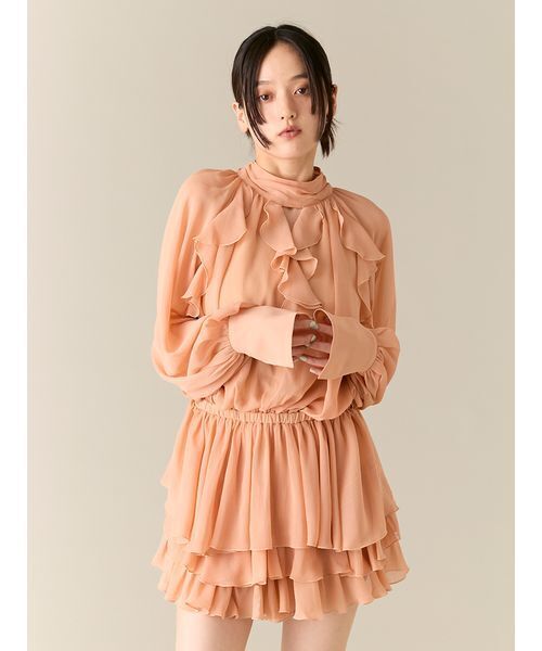 LILY BROWN / フリルドレス LILY BROWN（リリーブラウン） ワンピース ドレープフリルセットアップ