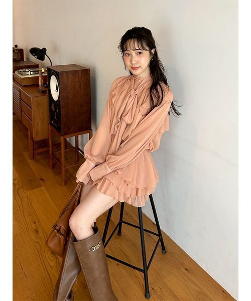 ドレープフリルセットアップ（ワンピース）｜LILY BROWN（リリー