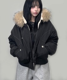 FOLLOWIN(フォロウィン)の【ファー取り外し可能】2WAYファー フードジャケット(ブルゾン)