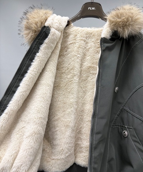 セール】【ファー取り外し可能】2WAYファー フードジャケット