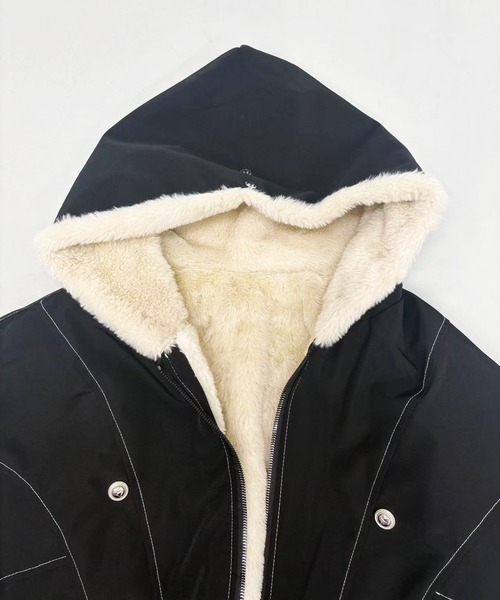 ファージャケット （ファー取り外し可能） ファー取り外し可能】2WAYファー フードジャケット（ブルゾン