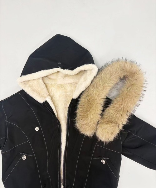 セール】【ファー取り外し可能】2WAYファー フードジャケット
