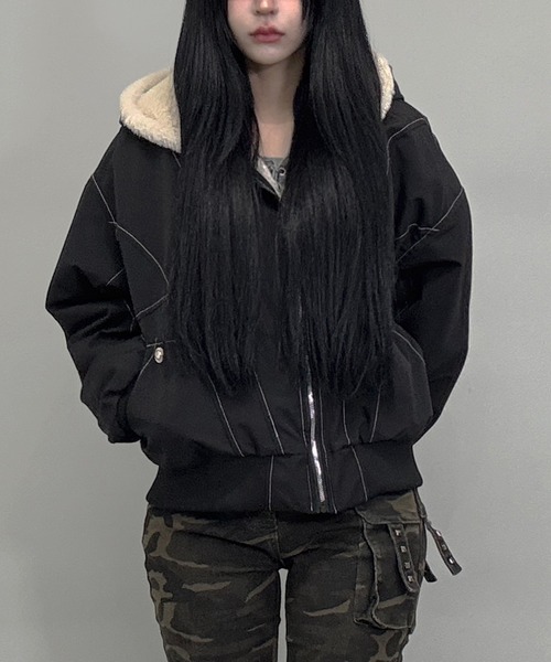 セール】【ファー取り外し可能】2WAYファー フードジャケット