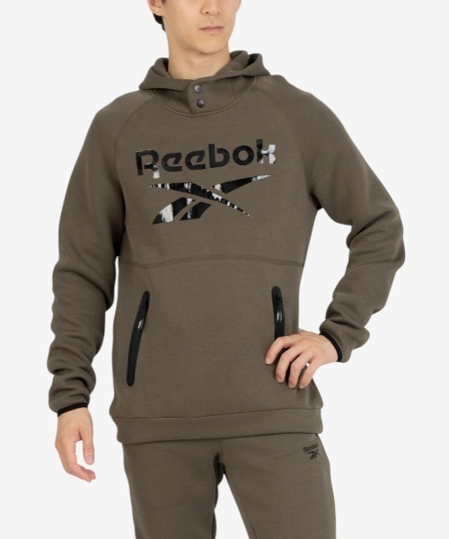 Reebok(リーボック)の「ロゴ フードトップ / OVERHEAD HOODY FLEECE(パーカー・メンズ・グレー/グリーン/ブラック・LARGE/MEDIUM/SMALL)」の3枚目の写真
