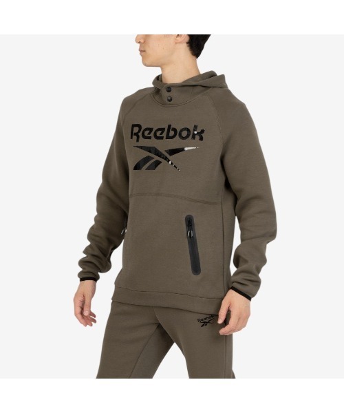 Reebok(リーボック)の「ロゴ フードトップ / OVERHEAD HOODY FLEECE(パーカー・メンズ・グレー/グリーン/ブラック・LARGE/MEDIUM/SMALL)」の8枚目の写真