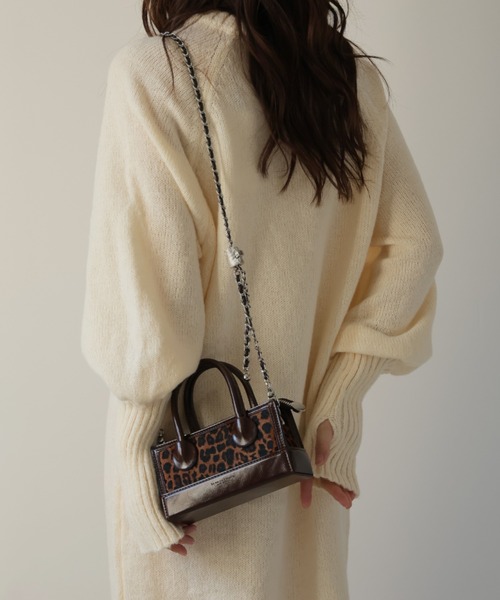 Ulysses(ユリシス)の「チェーンショルダーミニバッグ(ショルダーバッグ・レディース・ブラウン/レオパード・F)」の1枚目の写真