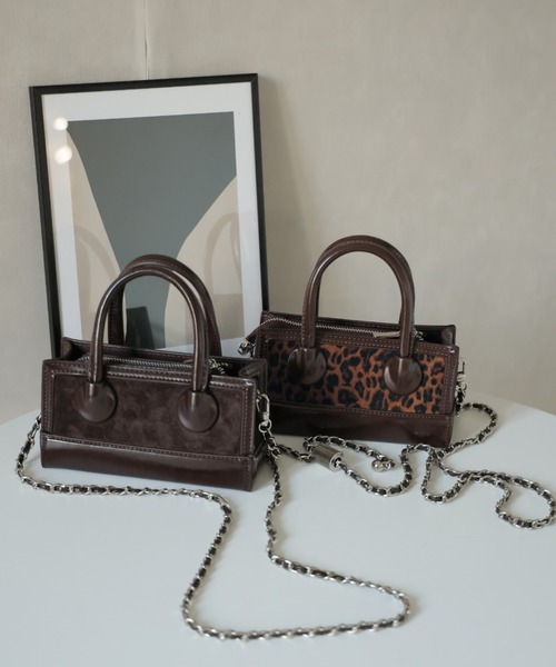 Ulysses(ユリシス)の「チェーンショルダーミニバッグ(ショルダーバッグ・レディース・ブラウン/レオパード・F)」の5枚目の写真
