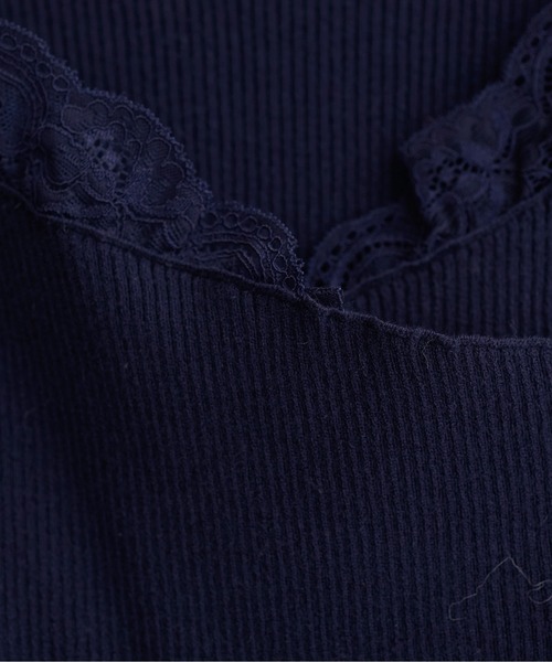 natural couture（ナチュラルクチュール）の「アシメレースネックリブニットプルオーバー（ニット/セーター・レディース・ボルドー/グレー/オフホワイト/ブラック/ネイビー/グレイッシュベージュ・FREE）」の17枚目の写真