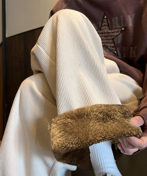 link lot(リンクロット)の「【裏ボア】コーデュロイストレートイージーパンツ(その他パンツ・メンズ・ブラック/アイボリー/ブラウン・M/L)」の1枚目の写真
