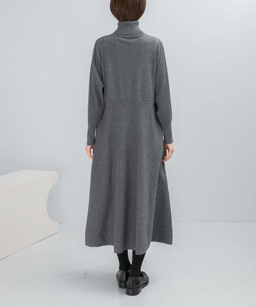 WEB限定』『再入荷予定』タートルネックデザインスリーブワンピース