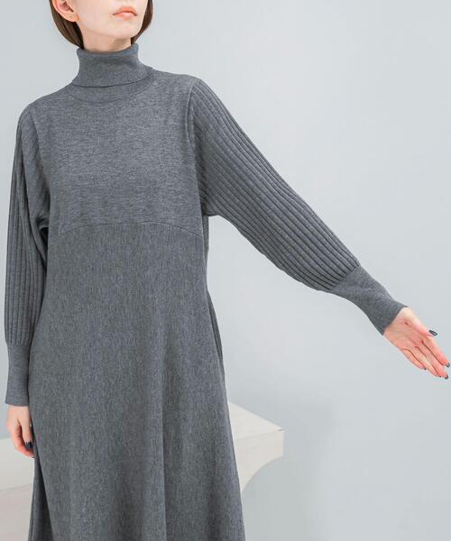 WEB限定』タートルネックデザインスリーブワンピース（ワンピース