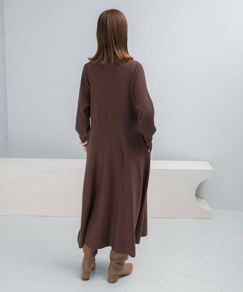 URBAN RESEARCH ROSSO WOMEN（アーバンリサーチ　ロッソ）の「『WEB限定』タートルネックデザインスリーブワンピース（ワンピース・レディース・グレー/ダークブラウン/レッド/ネイビー・FREE）」の17枚目の写真