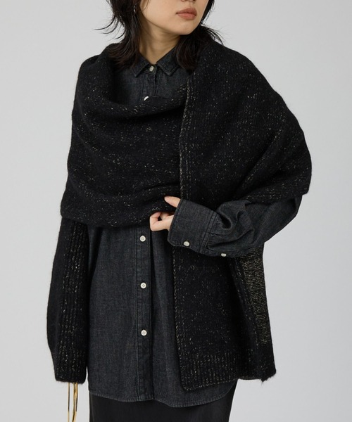 Rouge vif(ルージュヴィフ)の「【IRONING/アイロニング】high neck 2way muff ハイネック 2WAYマフラー(ニット/セーター・レディース・ベージュ/ブラック・フリー)」の1枚目の写真