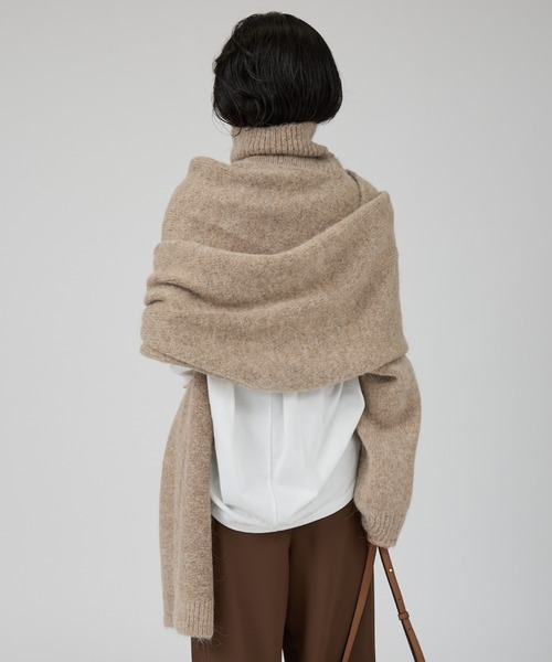 Rouge vif(ルージュヴィフ)の「【IRONING/アイロニング】high neck 2way muff ハイネック 2WAYマフラー(ニット/セーター・レディース・ベージュ/ブラック・フリー)」の6枚目の写真