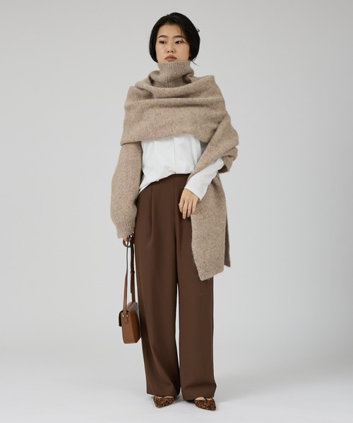 Rouge vif(ルージュヴィフ)の「【IRONING/アイロニング】high neck 2way muff ハイネック 2WAYマフラー(ニット/セーター・レディース・ベージュ/ブラック・フリー)」の11枚目の写真