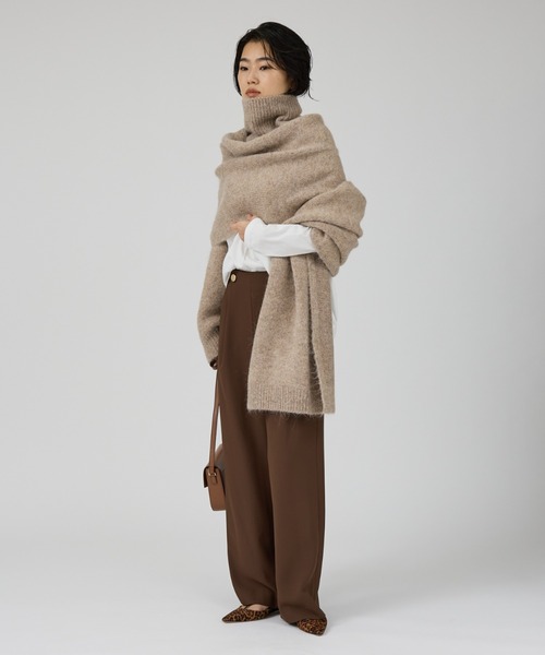 Rouge vif(ルージュヴィフ)の「【IRONING/アイロニング】high neck 2way muff ハイネック 2WAYマフラー(ニット/セーター・レディース・ベージュ/ブラック・フリー)」の13枚目の写真