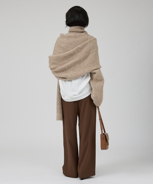 Rouge vif(ルージュヴィフ)の「【IRONING/アイロニング】high neck 2way muff ハイネック 2WAYマフラー(ニット/セーター・レディース・ベージュ/ブラック・フリー)」の14枚目の写真