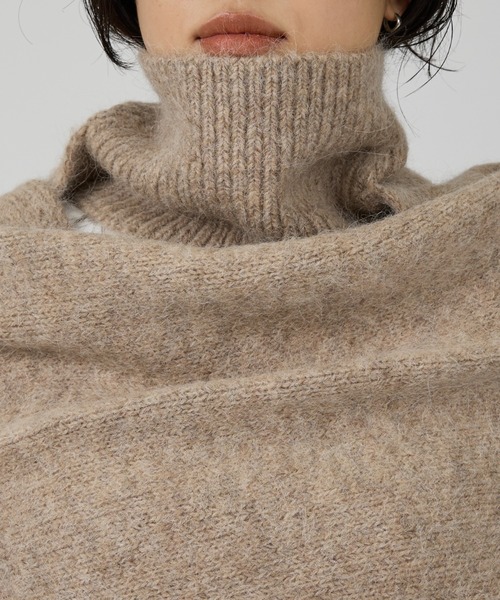 Rouge vif(ルージュヴィフ)の「【IRONING/アイロニング】high neck 2way muff ハイネック 2WAYマフラー(ニット/セーター・レディース・ベージュ/ブラック・フリー)」の22枚目の写真