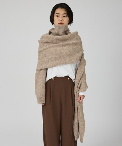 Rouge vif(ルージュヴィフ)の「【IRONING/アイロニング】high neck 2way muff ハイネック 2WAYマフラー(ニット/セーター・レディース・ベージュ/ブラック・フリー)」の19枚目の写真