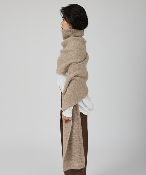Rouge vif(ルージュヴィフ)の「【IRONING/アイロニング】high neck 2way muff ハイネック 2WAYマフラー(ニット/セーター・レディース・ベージュ/ブラック・フリー)」の20枚目の写真