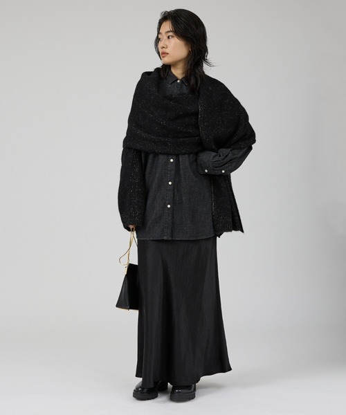 Rouge vif(ルージュヴィフ)の「【IRONING/アイロニング】high neck 2way muff ハイネック 2WAYマフラー(ニット/セーター・レディース・ベージュ/ブラック・フリー)」の16枚目の写真