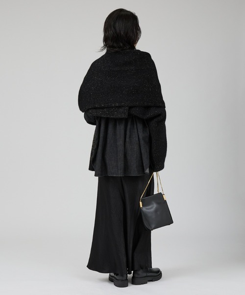 Rouge vif(ルージュヴィフ)の「【IRONING/アイロニング】high neck 2way muff ハイネック 2WAYマフラー(ニット/セーター・レディース・ベージュ/ブラック・フリー)」の18枚目の写真