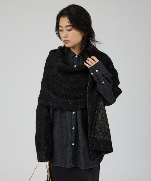 Rouge vif(ルージュヴィフ)の「【IRONING/アイロニング】high neck 2way muff ハイネック 2WAYマフラー(ニット/セーター・レディース・ベージュ/ブラック・フリー)」の7枚目の写真