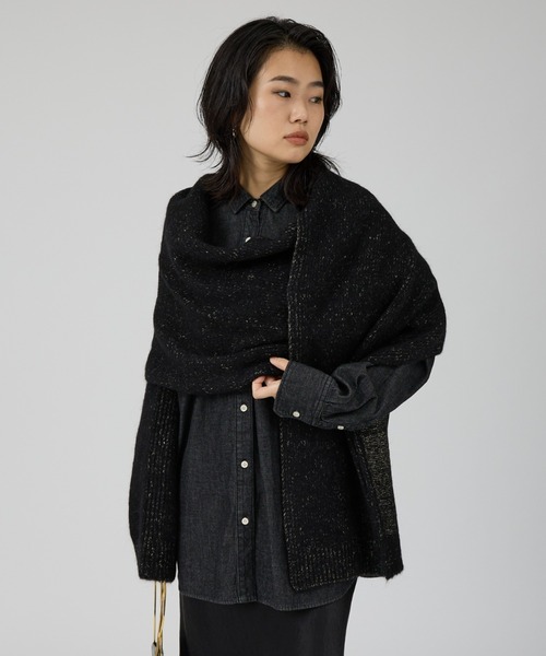 Rouge vif(ルージュヴィフ)の「【IRONING/アイロニング】high neck 2way muff ハイネック 2WAYマフラー(ニット/セーター・レディース・ベージュ/ブラック・フリー)」の8枚目の写真