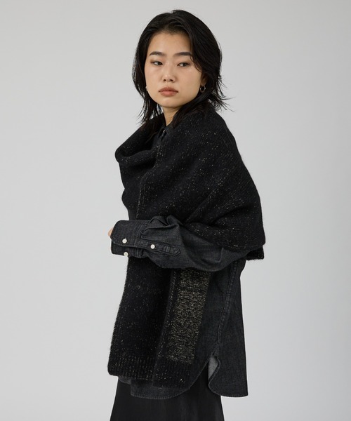 Rouge vif(ルージュヴィフ)の「【IRONING/アイロニング】high neck 2way muff ハイネック 2WAYマフラー(ニット/セーター・レディース・ベージュ/ブラック・フリー)」の10枚目の写真