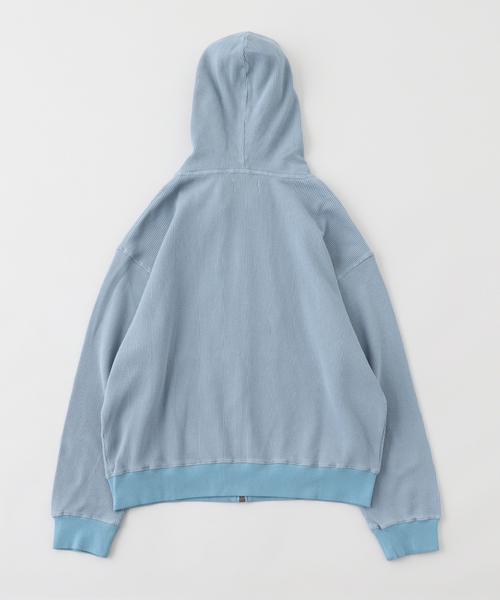 WOKE EDGE(ウォークエッジ)の「WOKE EDGE / ウォークエッジ Washed Thermal Zip Hoodie(パーカー・メンズ・コバルトブルー/ピンク・MEDIUM/LARGE/SMALL)」の8枚目の写真