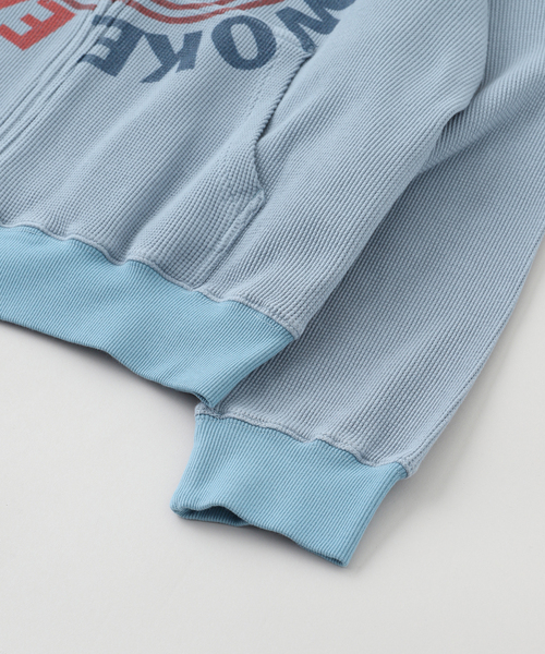 WOKE EDGE(ウォークエッジ)の「WOKE EDGE / ウォークエッジ Washed Thermal Zip Hoodie(パーカー・メンズ・コバルトブルー/ピンク・MEDIUM/LARGE/SMALL)」の9枚目の写真