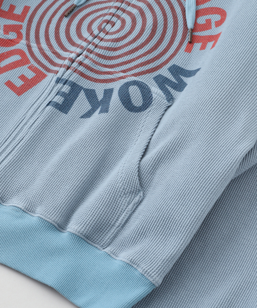 WOKE EDGE(ウォークエッジ)の「WOKE EDGE / ウォークエッジ Washed Thermal Zip Hoodie(パーカー・メンズ・コバルトブルー/ピンク・MEDIUM/LARGE/SMALL)」の10枚目の写真