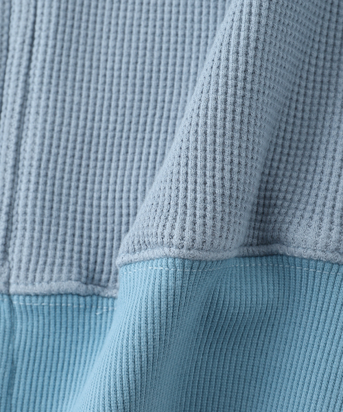 WOKE EDGE(ウォークエッジ)の「WOKE EDGE / ウォークエッジ Washed Thermal Zip Hoodie(パーカー・メンズ・コバルトブルー/ピンク・MEDIUM/LARGE/SMALL)」の11枚目の写真