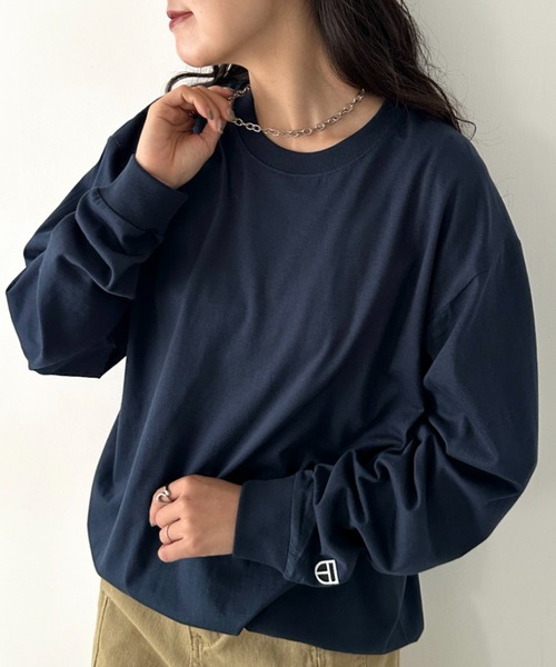 NEWTRAL PRODUCTS(ニュートラルプロダクツ)の「NEWTRAL(ニュートラル)/210 5.6oz Standard Emblem LS T/サイズ展開多数 コットン 無地 ロンT Tシャツ 長袖 カットソー(Tシャツ/カットソー・レディース・グレー/ダークグリーン/アッシュグレー/ブラック/サンドベージュ/ネイビー/ホワイト・S/M/L/XL/XXL)」の7枚目の写真